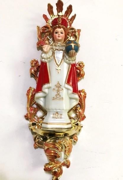 Kindje Jezus van Praag in Kapel goud verguld vintage😍🙏💑🤗, Ophalen of Verzenden