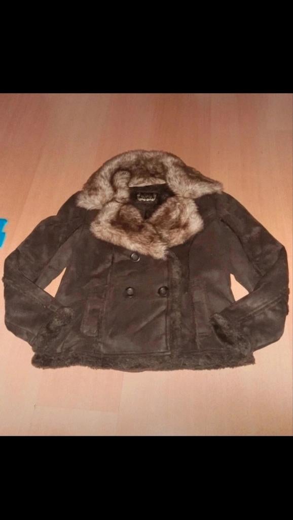 Suede winterjas, Ophalen, Bruin, Maat 42/44 (L), YESSICA C&A