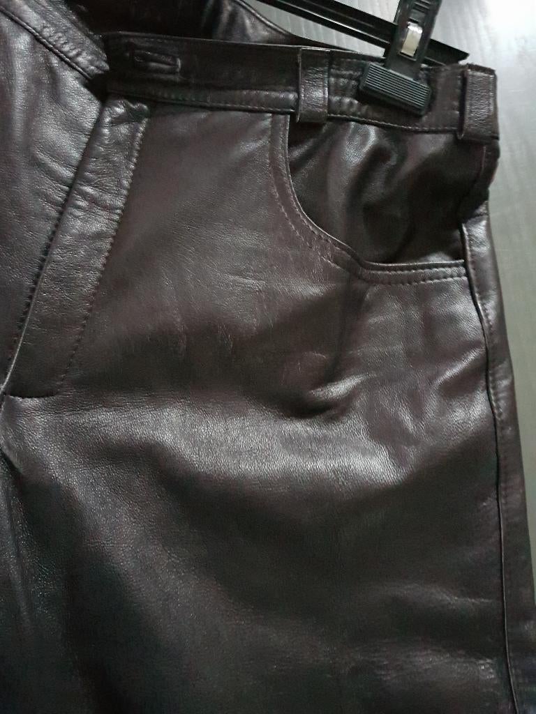 Herenbroek van Leer, Kleding | Heren, Broeken en Pantalons, Bruin, Maat 48/50 (M), Geen merk, Ophalen of Verzenden