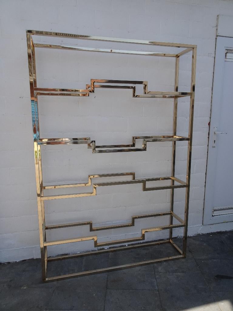 BELGO CHROM VITRINE KAST ETAGERE MUURREK GOUD VINTAGE 23KT, Ophalen