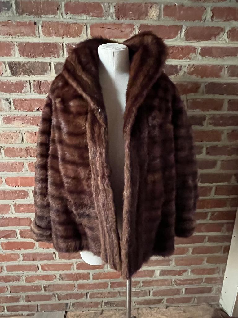 Bontmantel, Kleding | Dames, Ophalen, Gedragen, Maat 42/44 (L), Bruin