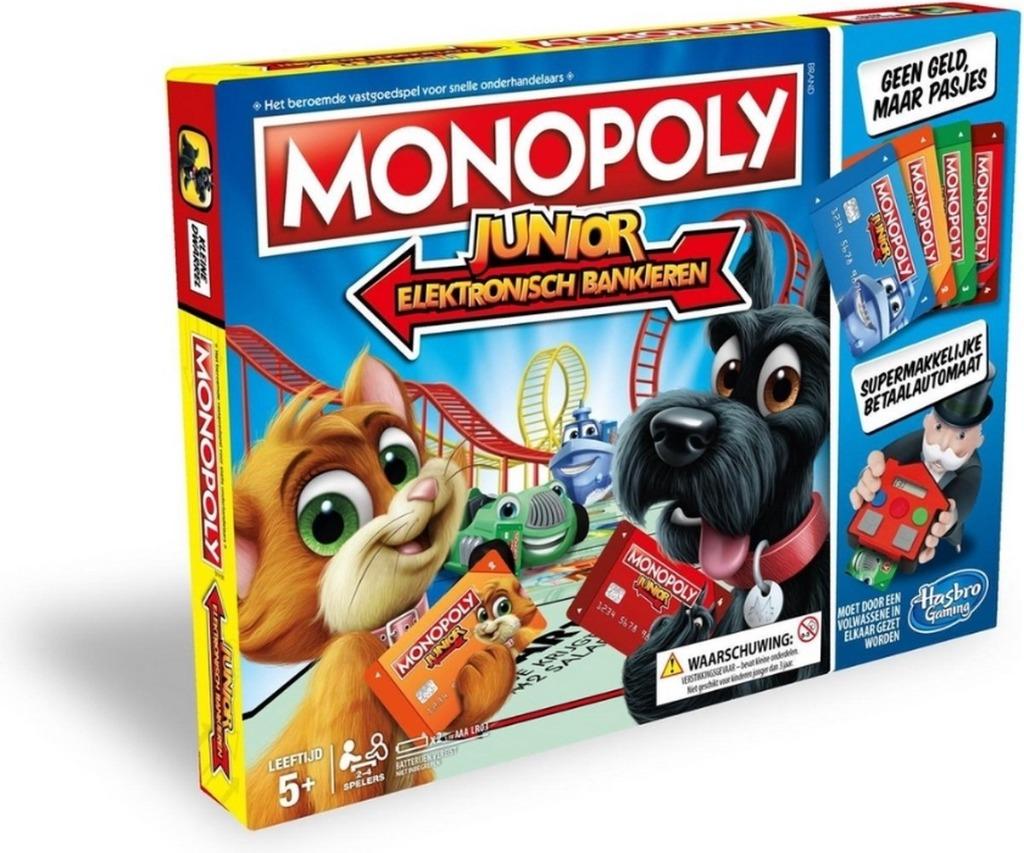 Monopoly Junior Elektronisch Bankieren, Ophalen of Verzenden, Zo goed als nieuw, HASBRO