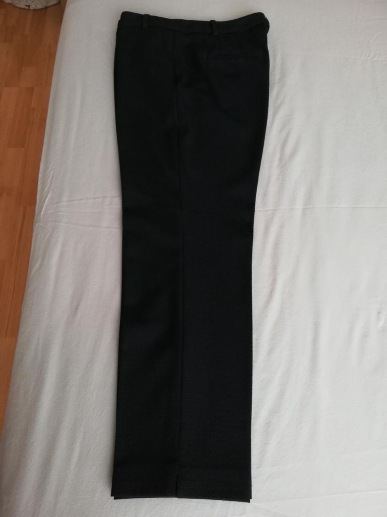 Zara zwarte en blauwe wollen broek T38, Ophalen of Verzenden, Zo goed als nieuw, Blauw