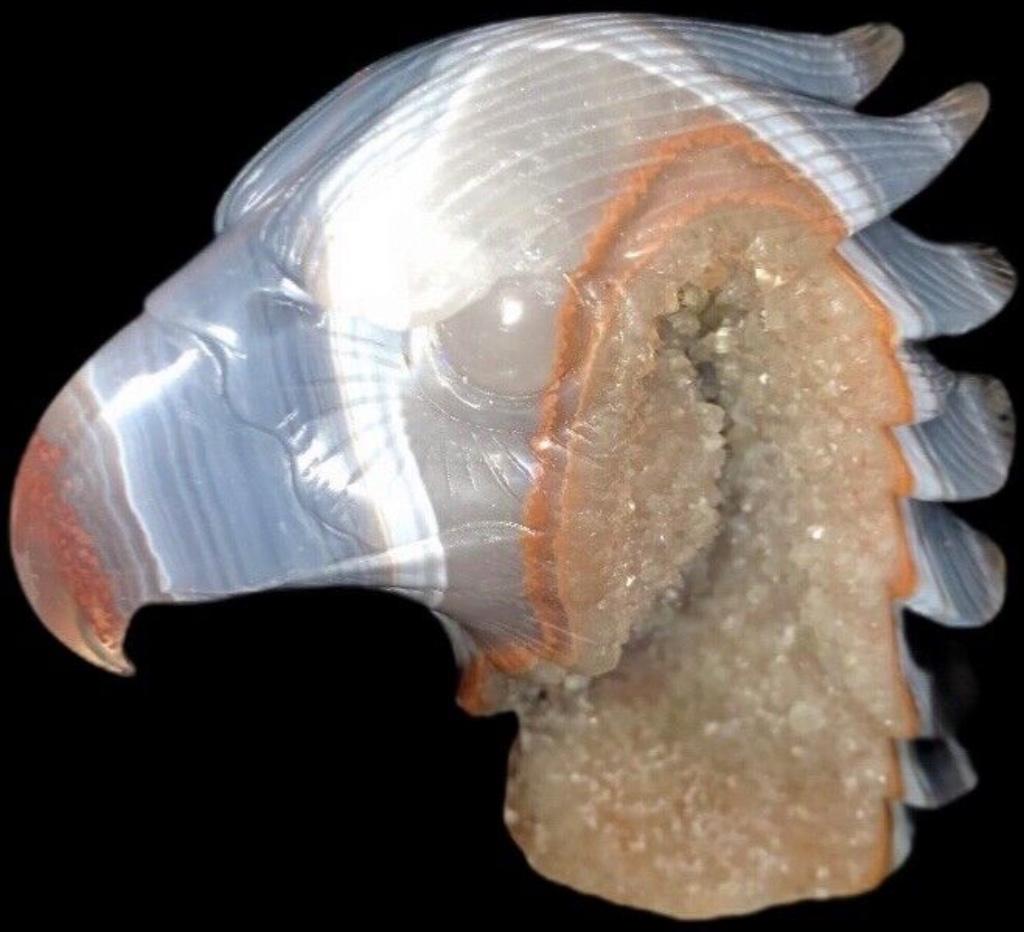 Amethyst Citrine Havik Agaat Beeld Buste Hoofd, Verzenden