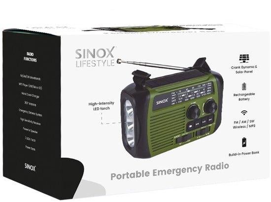 Sinox - Noodradio, BT Speaker, Power bank and flashlight -, Ophalen of Verzenden, Nieuw