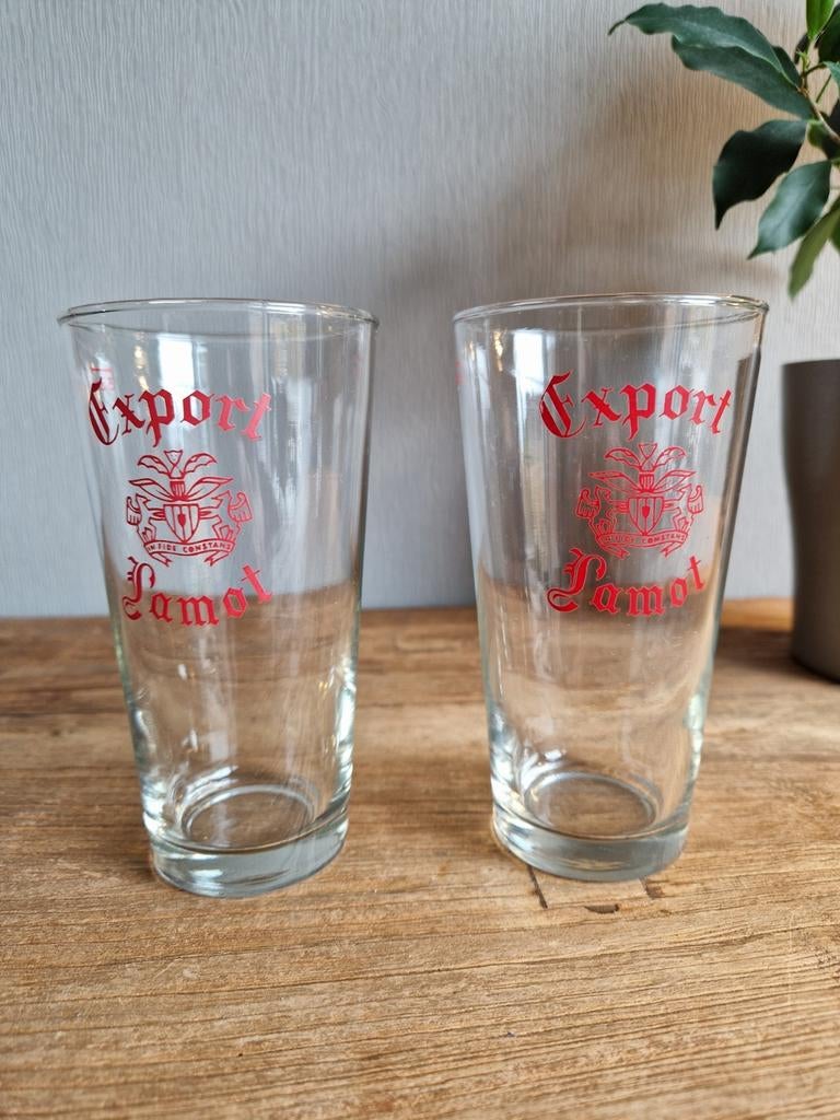 2x bierglas Export Lamot 33cl, Enlèvement ou Envoi, Comme neuf, Verre à bière