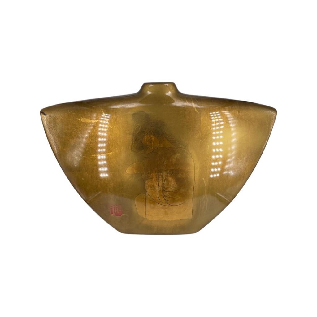 Vase en Porcelaine Gold Fail Yan Zehn - Motif Cigogne, Enlèvement ou Envoi