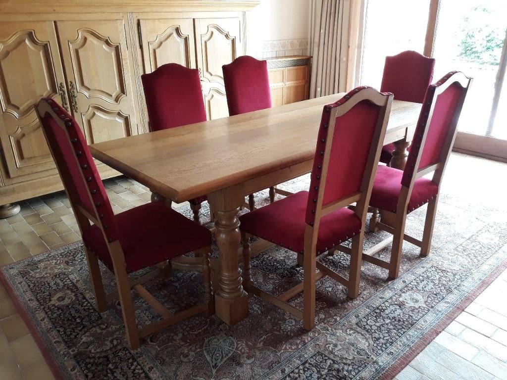 Complete eiken eetplaats, Enlèvement, Utilisé, 6 à 8 chaises