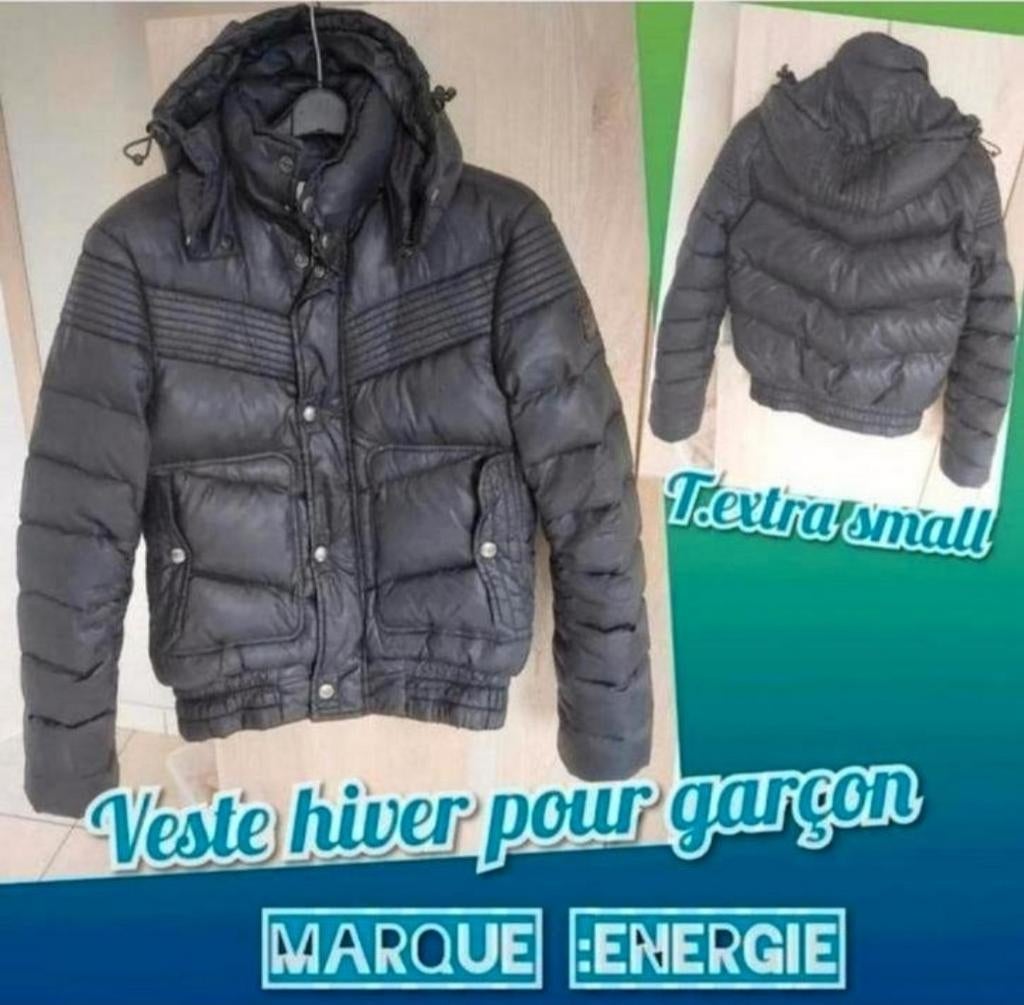 Veste d'hiver pour garçon -noire-ENERGIE-T.Extra S, Enfants & Bébés, Enlèvement ou Envoi, Utilisé