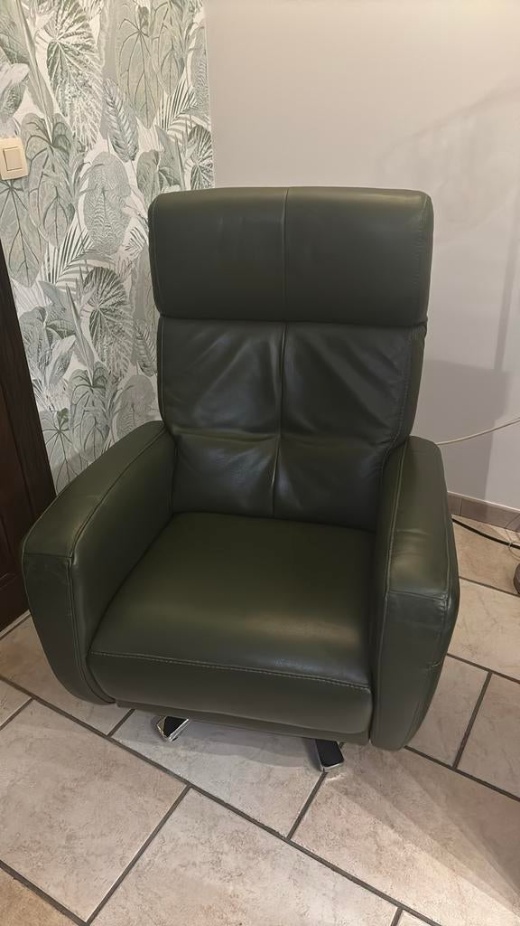Fauteuil relax manuel pivotant Twist de marque Rom, Maison & Meubles, Enlèvement, Comme neuf, Cuir