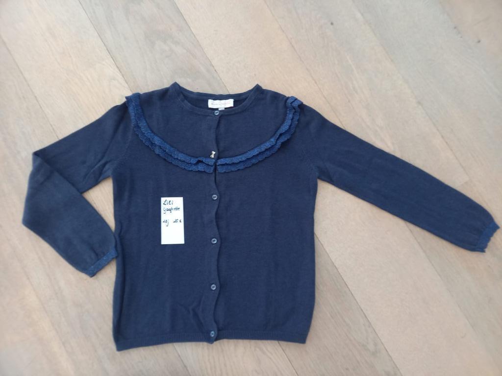 Donkerblauwe gilet - golf - trui Lili Gaufrette 10 Jaar, Enlèvement ou Envoi, Pull ou Veste, Lili Gaufrette, Comme neuf