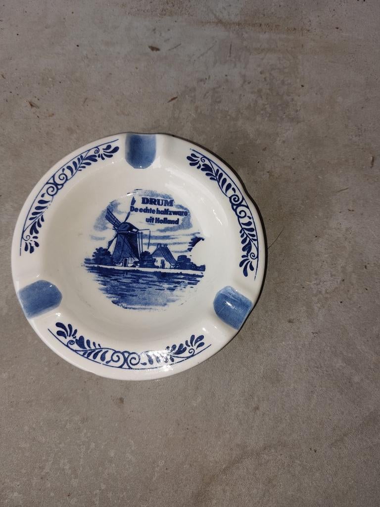 Drum asbak Delfs blauw, Ophalen of Verzenden, Zo goed als nieuw, Asbak