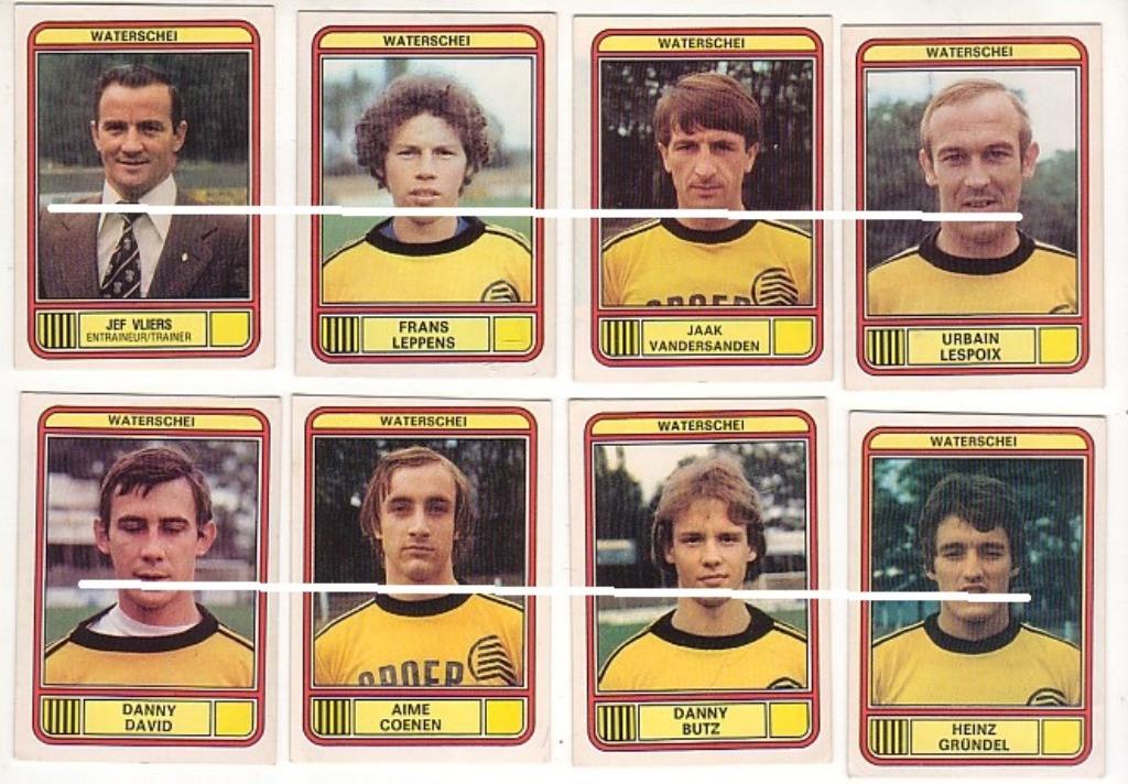 Panini / Football 79 / Waterschei / 8 stickers, Verzenden, Gebruikt, Poster, Plaatje of Sticker