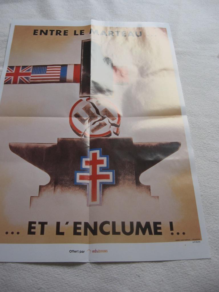 Entre le marteau et l'enclume. Affiche de guerre de 40 cm de, Neuf, Enlèvement ou Envoi, Rectangulaire vertical, A1 jusqu'à A3