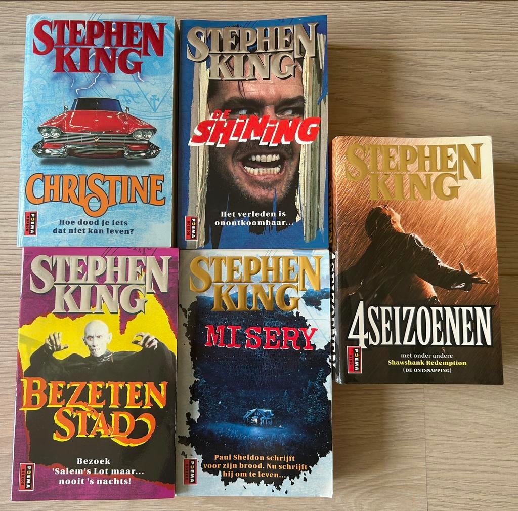 6 boeken Stephen King - Christine - The shining - Misery, Boeken, Ophalen of Verzenden, Gelezen