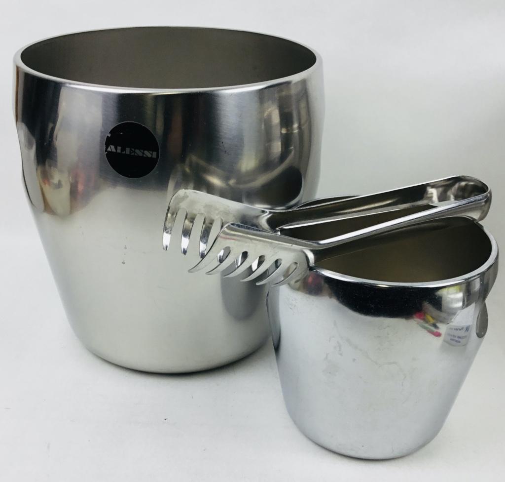 Set vintage ALESSI seau à champagne + seau à glace + pince, Maison & Meubles, Cuisine | Ustensiles de cuisine, Enlèvement ou Envoi