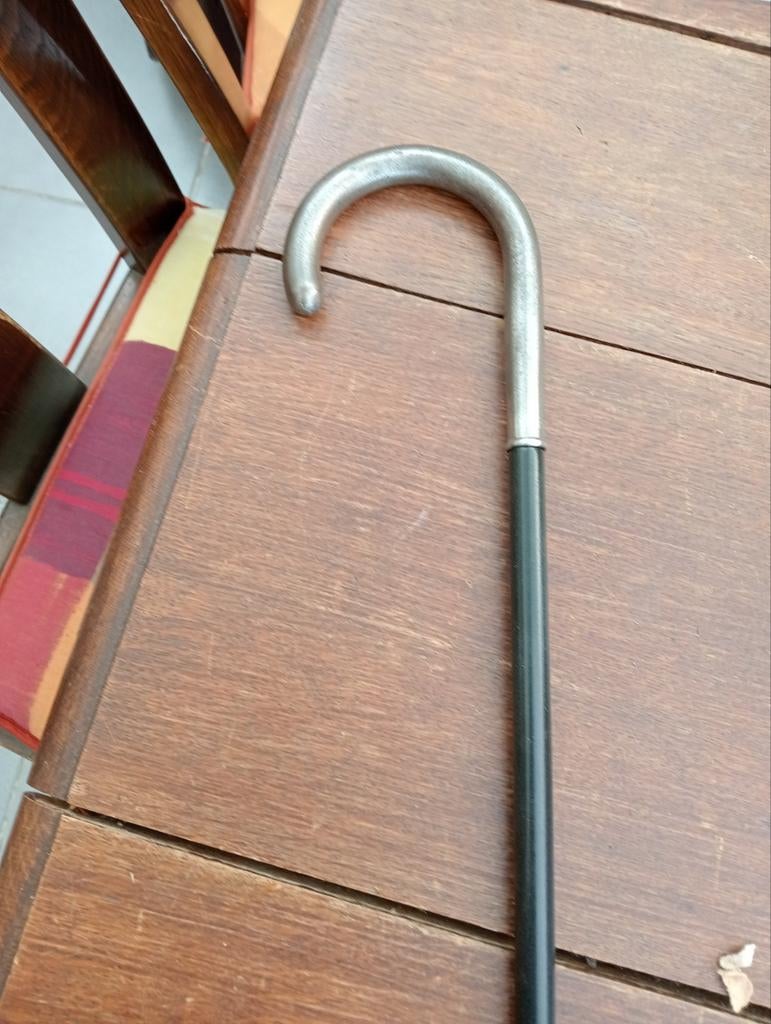 Ancienne canne tout en métal ( nickel Stahl ), Enlèvement ou Envoi