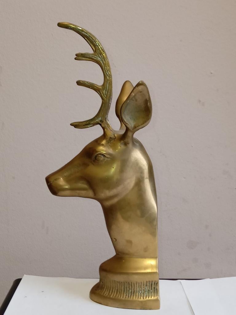 Verguld bronzen hert, Antiek en Kunst, Ophalen of Verzenden, Brons