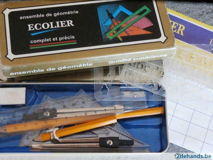Vintage:Ecolier ensemble de géométrie complet et précis, Ophalen of Verzenden, Nieuw