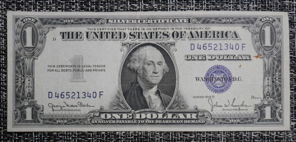 Billet 1 Dollar serie D Amerique 1935, Enlèvement ou Envoi, Autres pays, Série