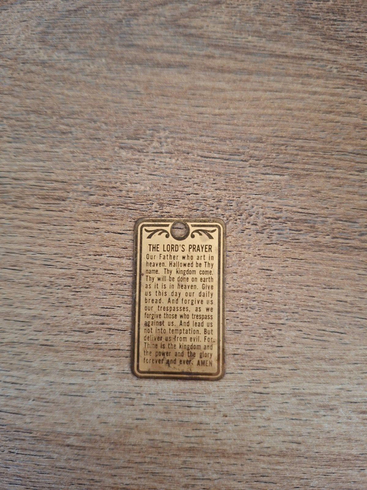 Médaille d'identité américaine « La prière du Seigneur » WW2, Enlèvement ou Envoi