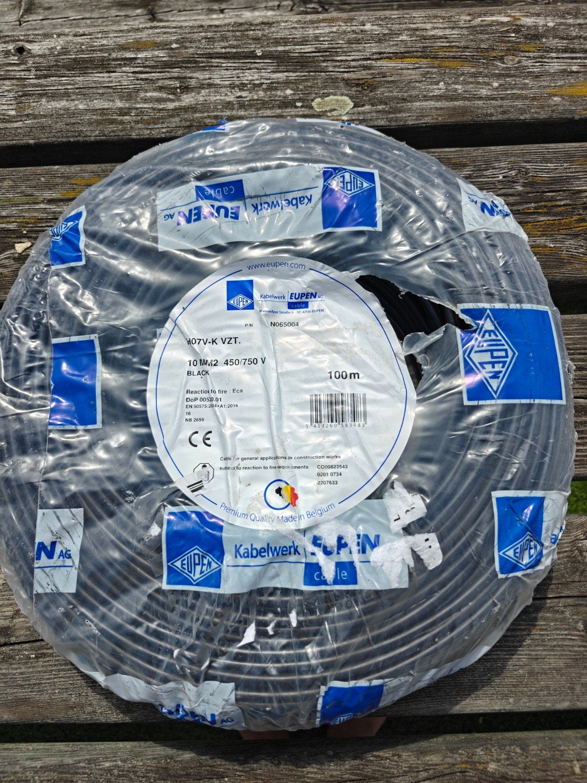 Stroomkabel / Installatie kabel H07V-K 450/750 V - 10mm², Doe-het-zelf en Bouw, Elektriciteit en Kabels, Ophalen
