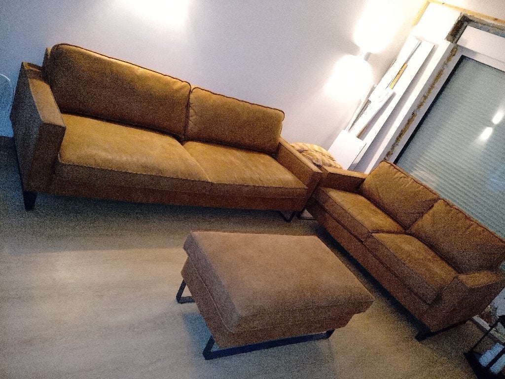 Salon, Cognac bruin., Ophalen, Zo goed als nieuw, Leer, Tijdloos