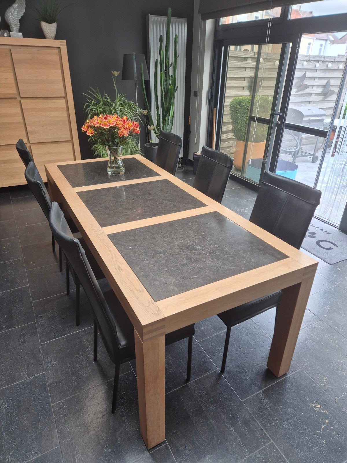 Eettafel met 6 stoelen, Huis en Inrichting, Tafels | Eettafels, Ophalen, Gebruikt