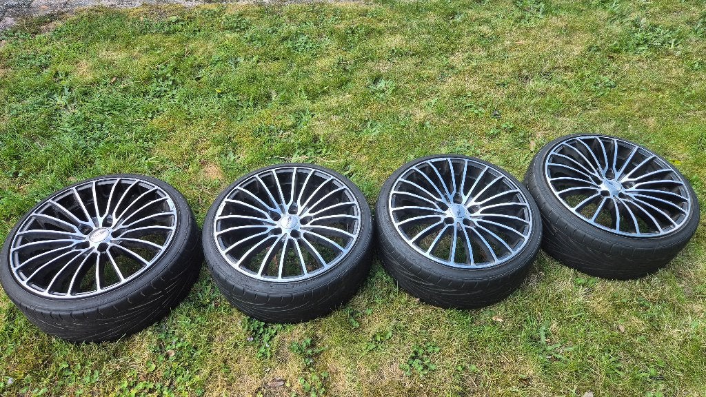 Brock 8J-18 inch lichtmetalen velgen 5x100 ET35 incl. banden, Ophalen, 18 inch, Velg(en), Personenwagen