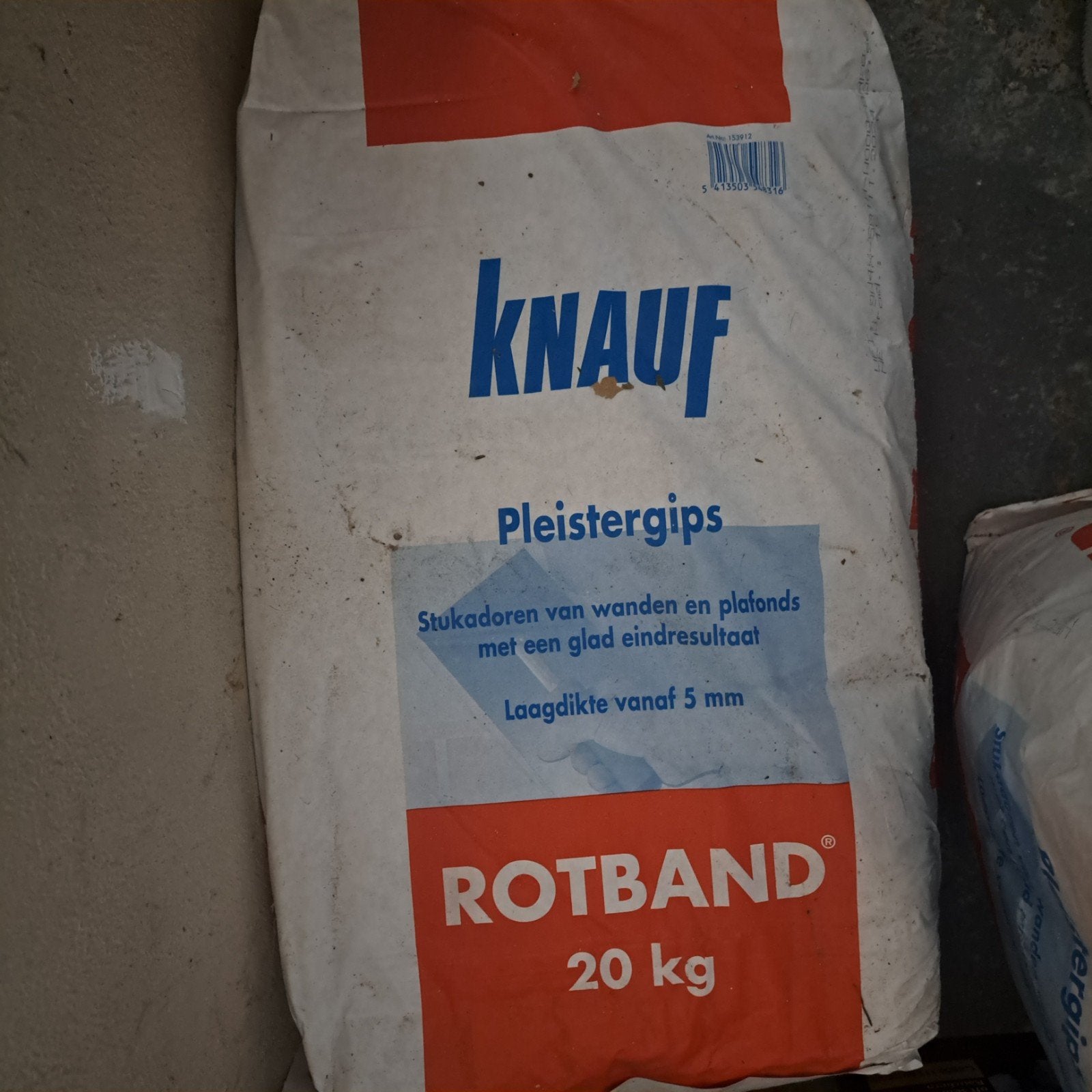 knauf pleistergips rotband 2x  20 kg, Enlèvement