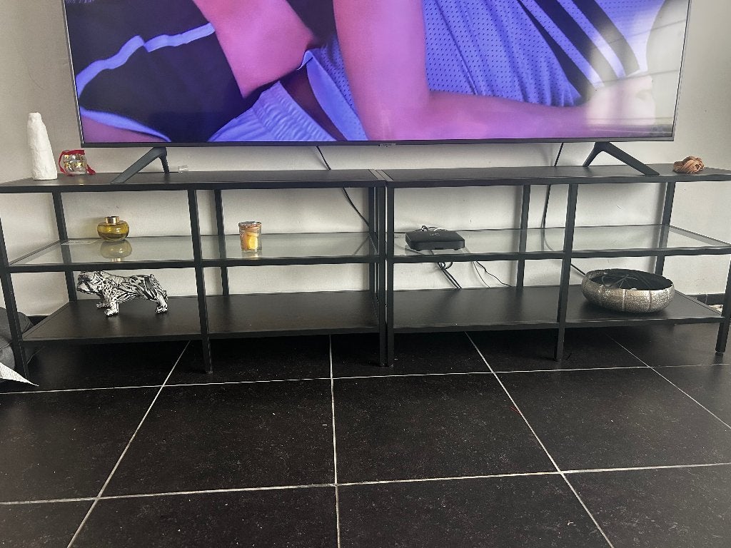 Glazenkast en tv kast, Moins de 100 cm, 150 à 200 cm, Comme neuf, Métal