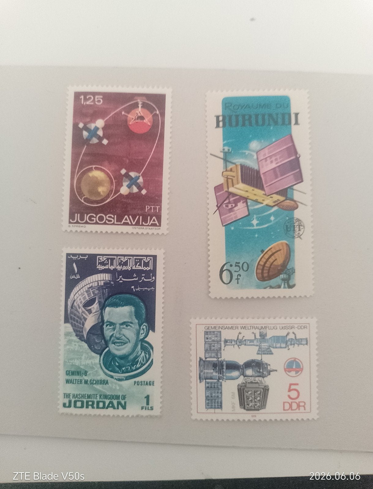 4 postzegels postfrisch ruimtevaart, Ophalen of Verzenden