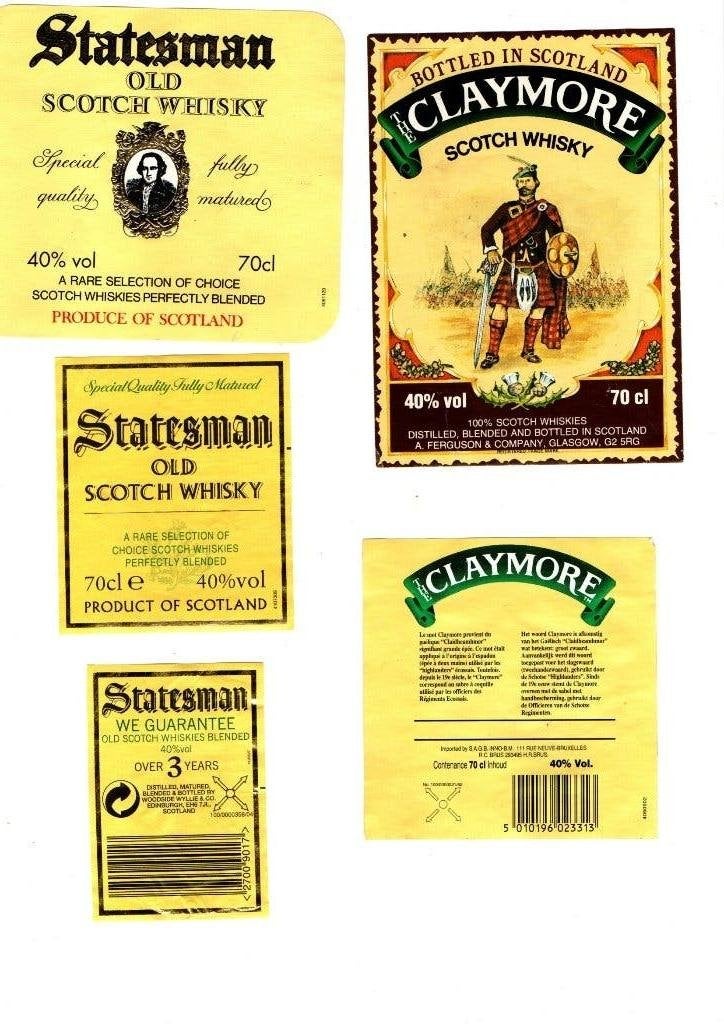 VIEILLES ÉTIQUETTES DE WHISKY, Collections, Vins, Envoi, Utilisé, Autres types
