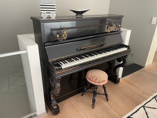 antieke buffetpiano, Muziek en Instrumenten, Ophalen, Gebruikt, Zwart, Piano