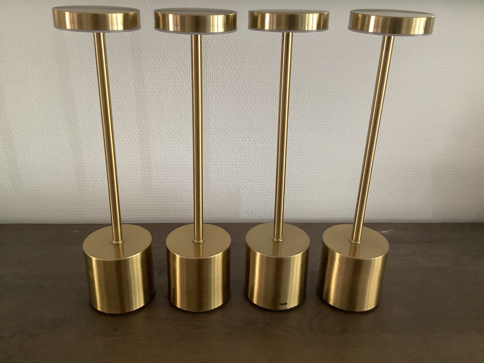Oplaadbare LED tafellamp, koper, touch dimbaar, Ophalen, Dimbaar, Overige typen, Nieuw