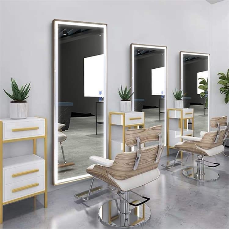 Kaptafel Zilver spiegel met led verlichting kapsalon beauty, Neuf, Boho, Autres matériaux, Enlèvement ou Envoi