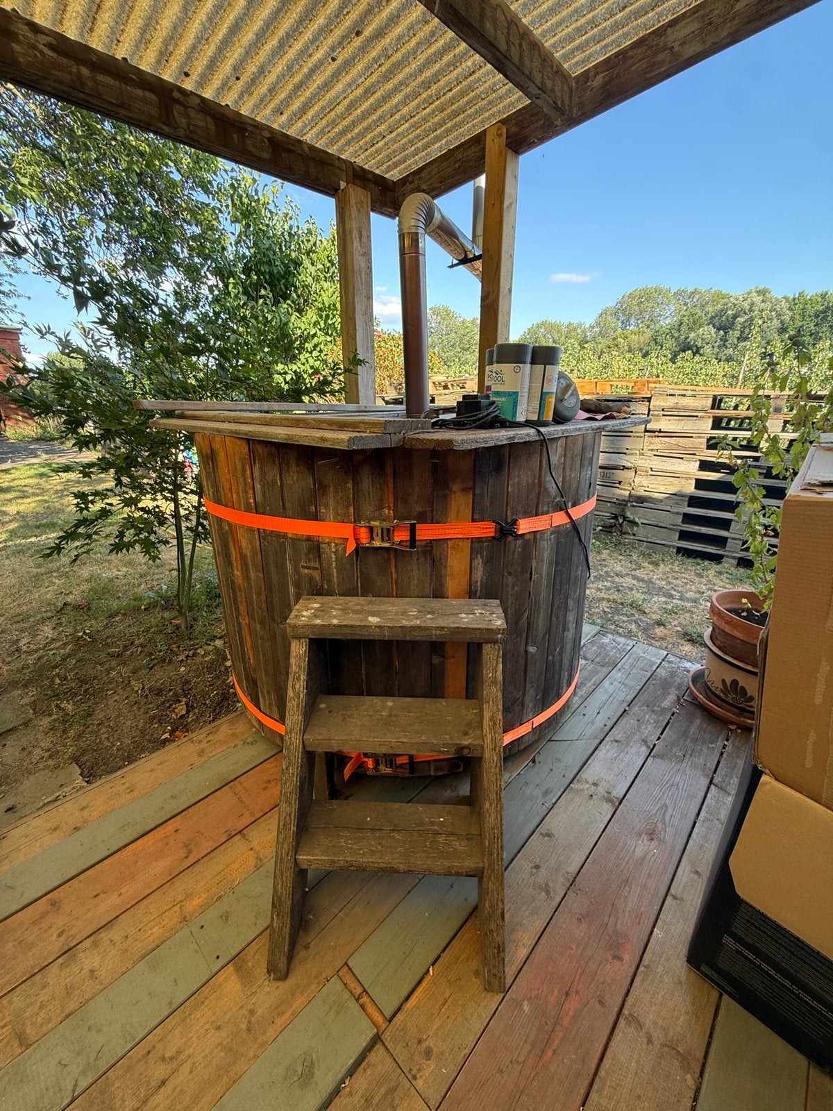 DIY Hottub met stoof en pomp, Tuin en Terras, Ophalen, Gebruikt, Pomp, Vast