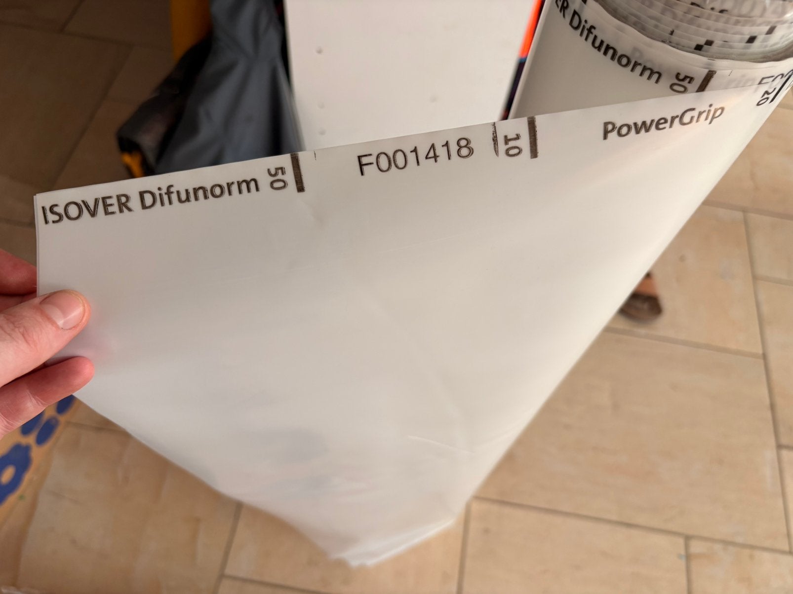 Rol isover difunorm powergrip dampfolie, 15 m² ou plus, Enlèvement, Utilisé, Autres matériaux