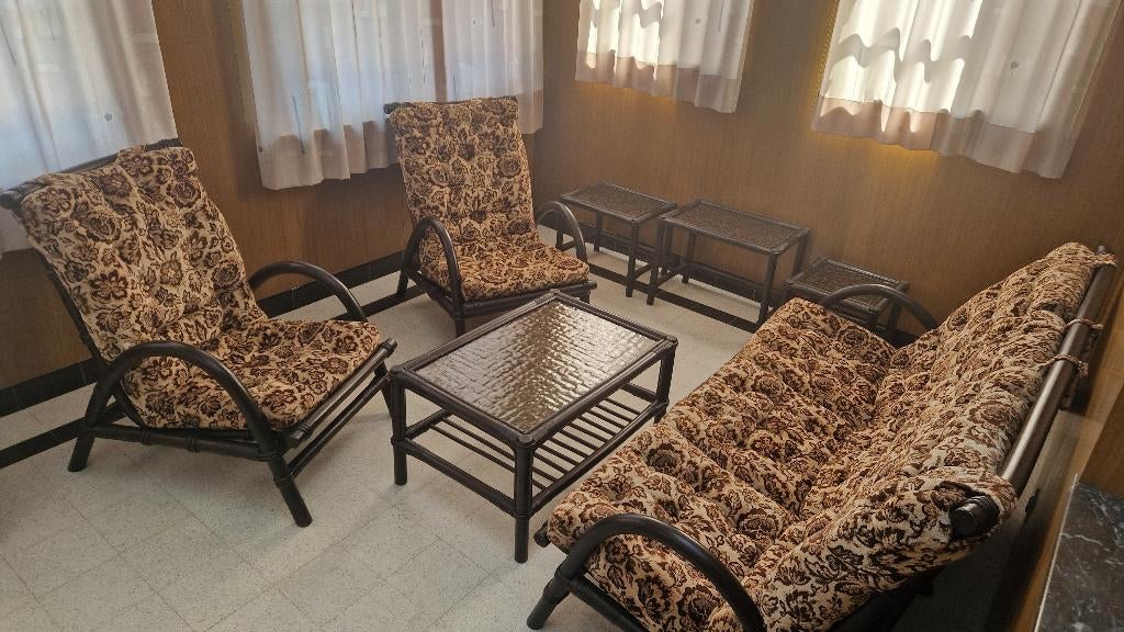 rotan salon, Tuin en Terras, Ophalen, 5 zitplaatsen, Rotan, Bank