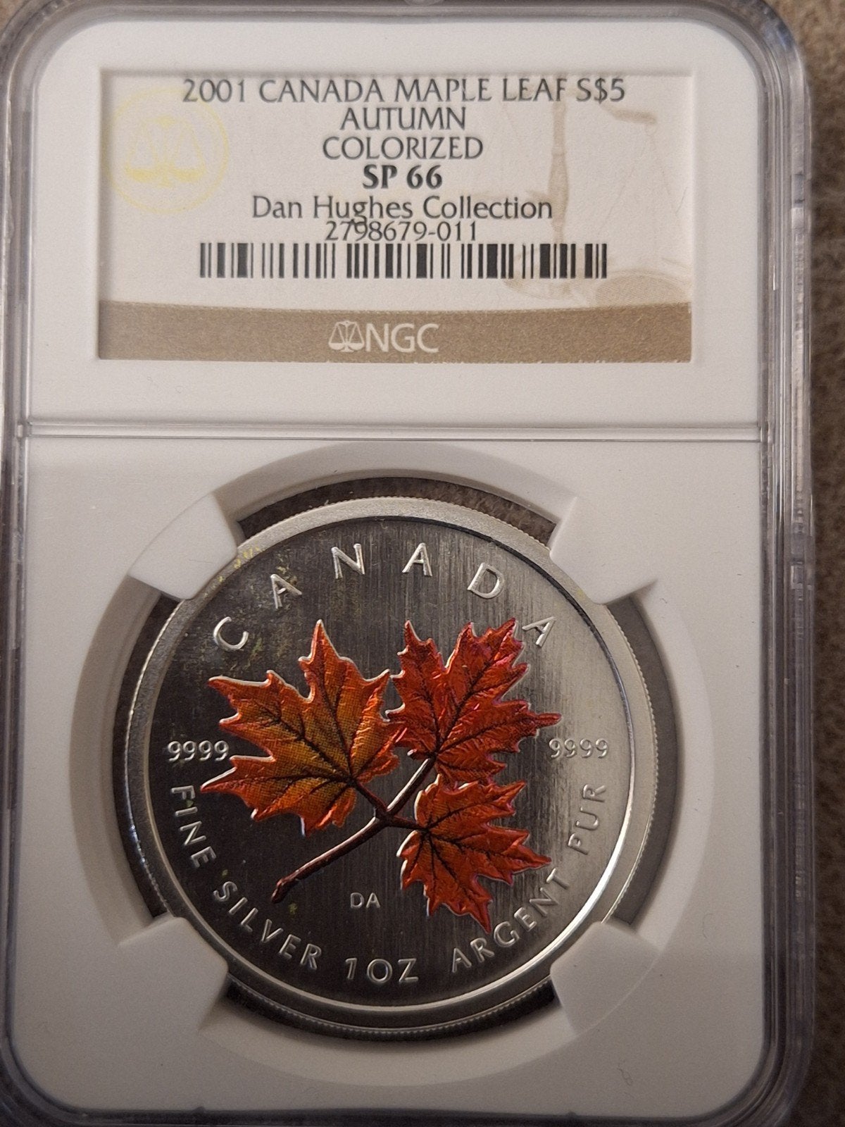 ZELDZAAM! 2001 Canada Silver Maple Leaf "Autumn", Ophalen of Verzenden, Zilver