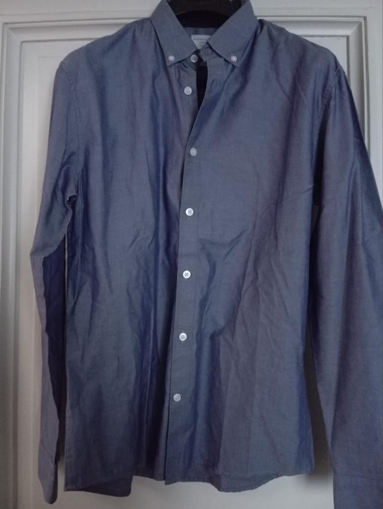 SELECTED HOMME Identity - slim fit paarsblauw hemd, L, Ophalen of Verzenden