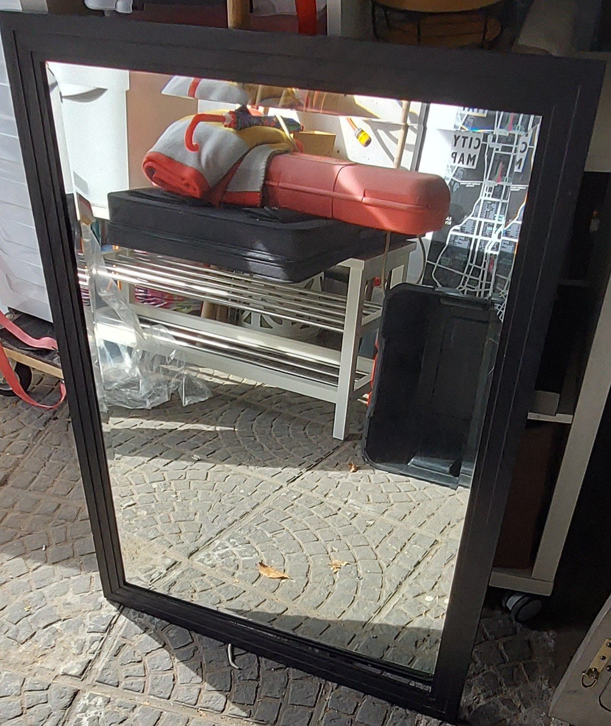 Grand miroir noir, Moins de 100 cm, Enlèvement, Utilisé, 50 à 75 cm
