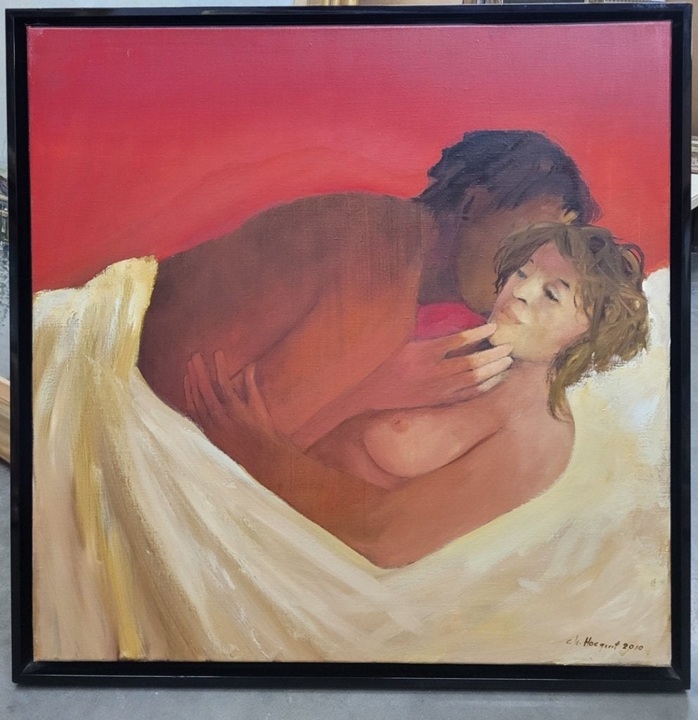 Christian HOCQUET, Tendresse, Antiquités & Art, Art | Peinture | Classique, Portrait ou Personnes, Enlèvement ou Envoi, Peinture à l'huile
