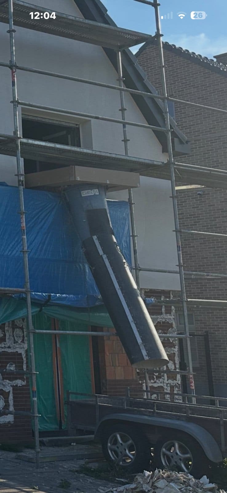 Stortkoker +- 15m, Doe-het-zelf en Bouw, Steigers, Ophalen, Zo goed als nieuw