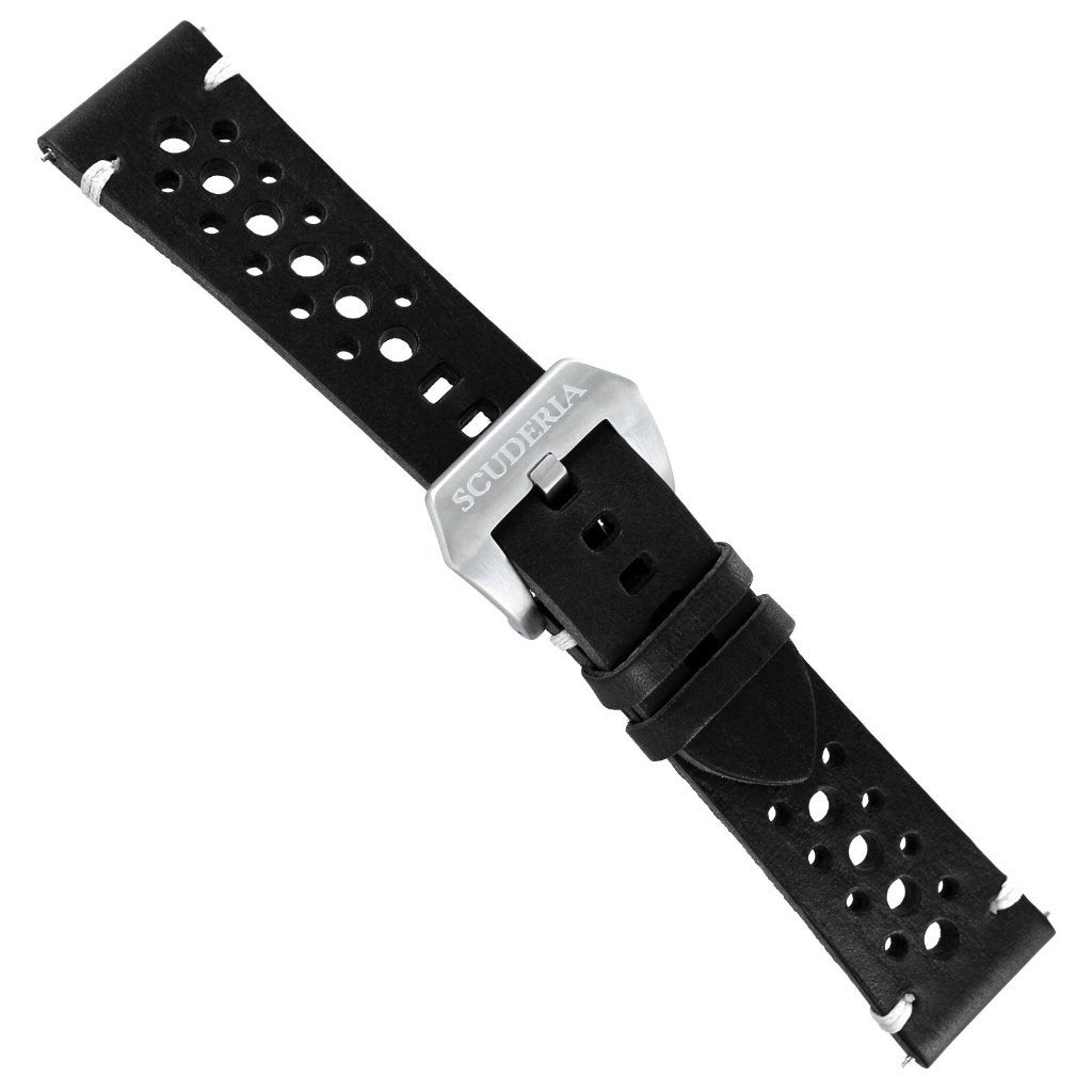 CT Scuderia lederen horloge band zwart NIEUW, Enlèvement ou Envoi, Neuf, Montre-bracelet, Cuir