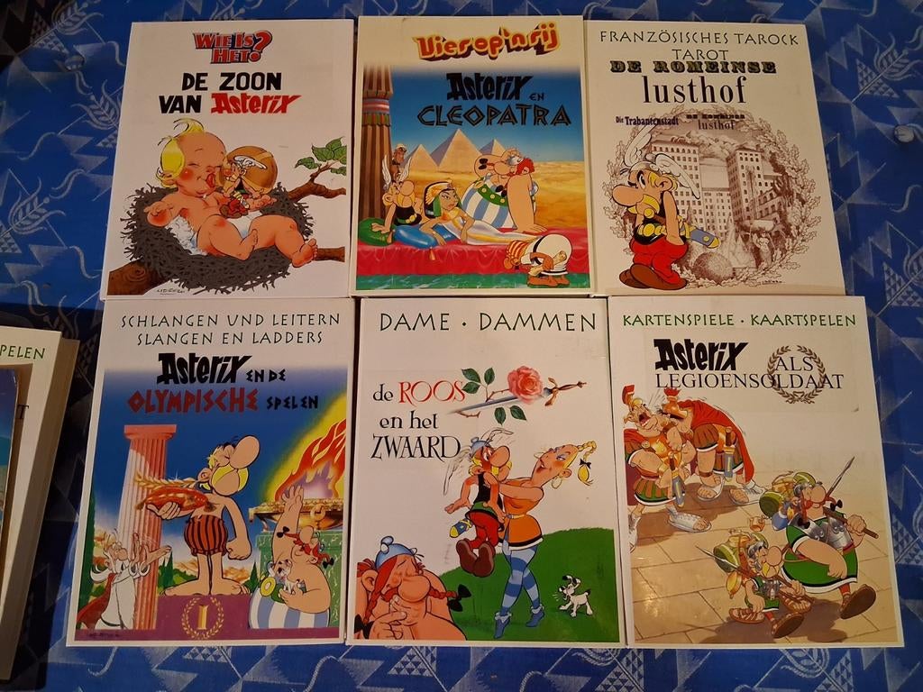 6 gekende gezelschapsspelen in unieke Asterix editie, Verzamelen, Stripfiguren, Zo goed als nieuw, Boek of Spel, Asterix en Obelix