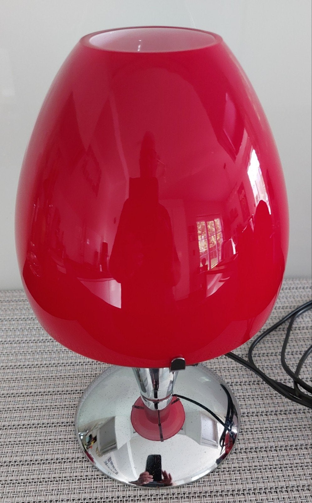 Tijdloze vintage IKEA 'Sextett' tafellamp (model B9712), Verre, Rouge, Enlèvement, IKEA
