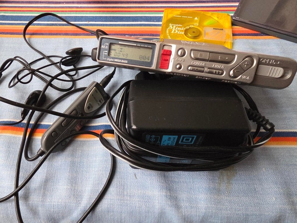 Sony minidisc recorder MZ R37, Ophalen, Minidisc-recorder