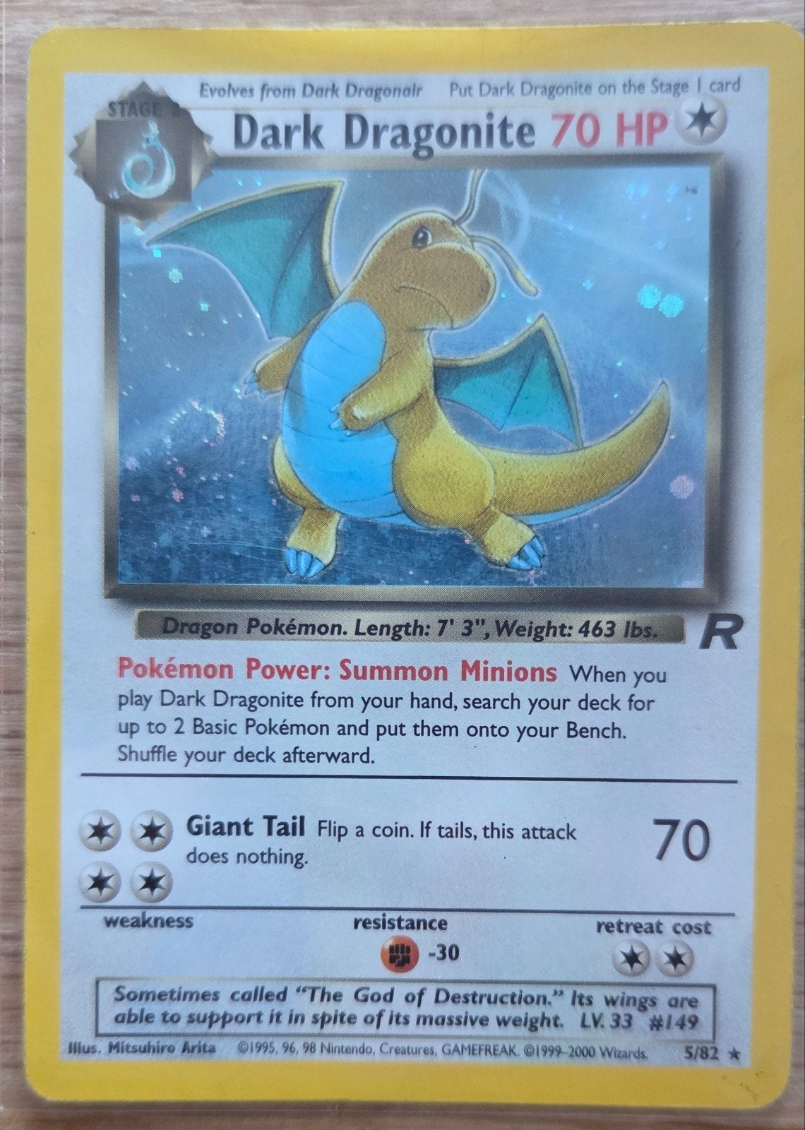 Pokemonkaart Dark Dragonite Holo, Enlèvement ou Envoi