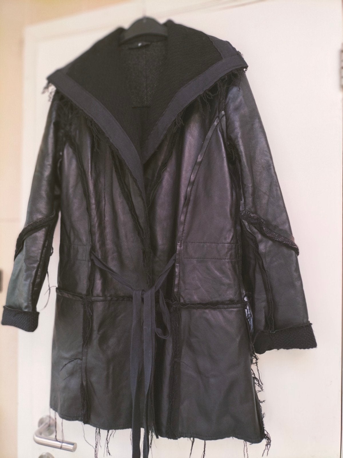Prachtige zwarte leren jas van het exclusieve merk S' 40-42, Kleding | Dames, Ophalen of Verzenden, Zwart